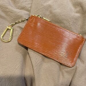 Authentic Camel Brown LV Epi Key Ring Pouch EUC